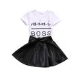 thumbnail image 3 of Qarigey 2 uds. Ropa de bebé, conjunto de camiseta de manga corta para niña, camiseta, conjuntos de ropa Blanco negro 80cm, 3 of 6