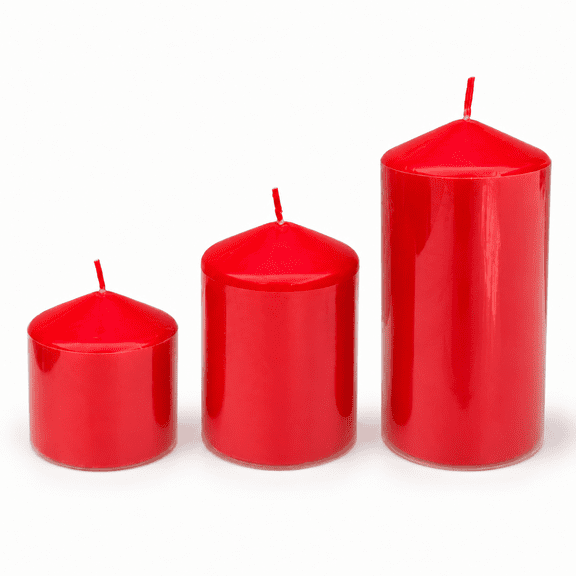 Set de 3 Velas Rojas Decorativas Centro de Mesa Navideño
