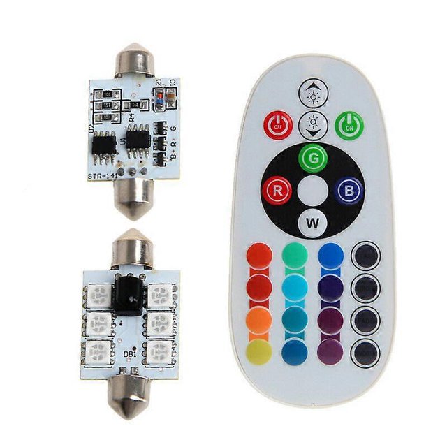 2 PCS/Set Reading Light Flash Mode Multi Color Controlled RGBW RGBW LED Remote Control 90-100LM/W Car Interior 2 PCS/set