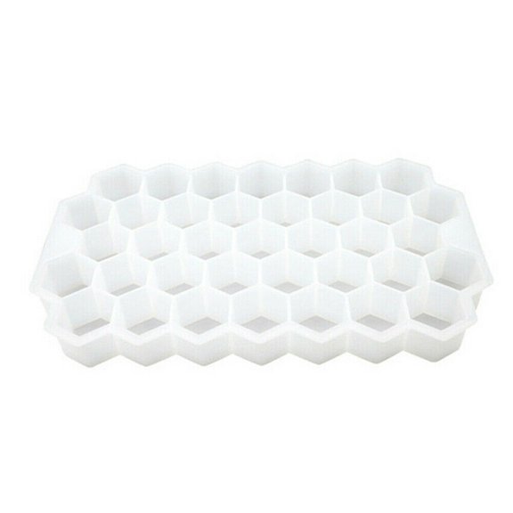 Billuyoard Molde de cubo de hielo de silicona grande 2 en 1 portátil Dropshipping con tapa, herramientas para hacer cubos que ahorran espacio para Herramientas y accesorios para hornear Blanco