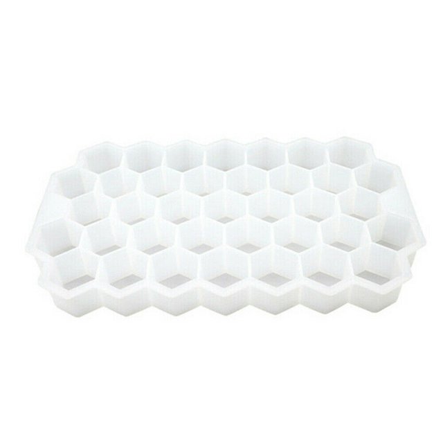 Billuyoard Molde de cubo de hielo de silicona grande 2 en 1 portátil Dropshipping con tapa, herramientas para hacer cubos que ahorran espacio para Herramientas y accesorios para hornear Blanco