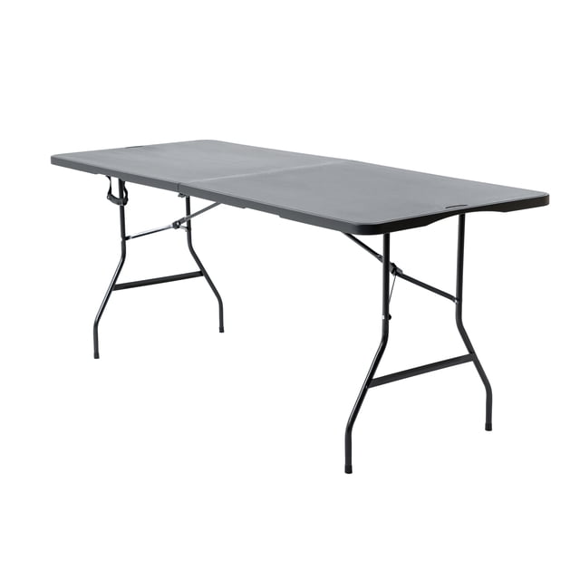 Mesa Plegable Negra LOOMBER 180 cm Tipo Portafolio para Exteriores y Jardín