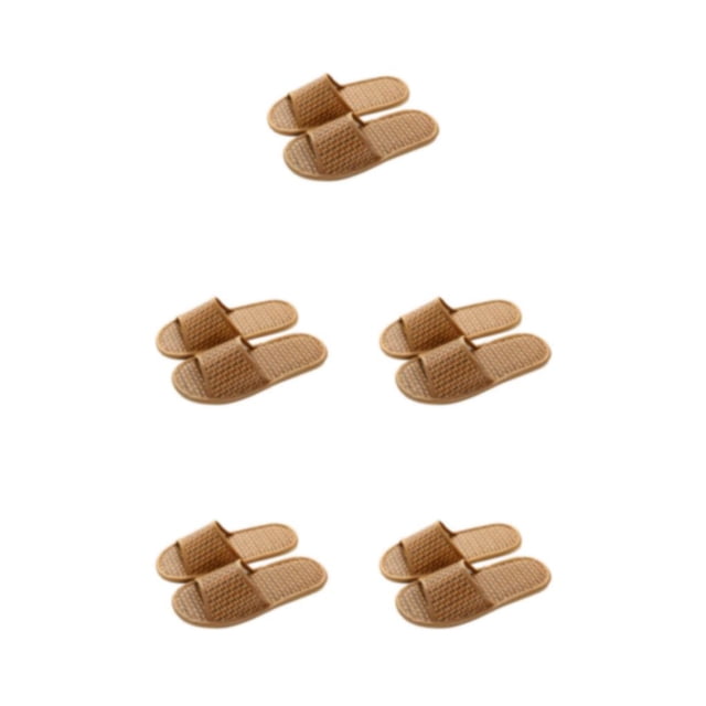 Sonducket 1 par de pantuflas de bambú para interiores y exteriores para el hogar para mujeres y hombres, sandalias portátiles informales de Type2 NO2