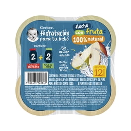 4 Pack Bebidas Gerber 4 Etapa 2 Botellas Sabor Manzana y 2 Botellas Sabor Pera de 175 ml c/u