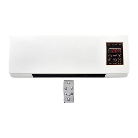 Calentador de pared pequeño, calentador eléctrico para espacios, temperatura ajustable, cómodo, espacio de calentamiento rápido de 2000W para oficina Blanco sólido
