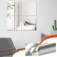 thumbnail image 1 of Paquete de 12 láminas de espejo acrílico flexible de 15 x 15 cm | Azulejos de espejo autoadhesivos y recortables | Pegatinas de pared de plástico irrompibles para decoración del hogar, 1 of 5