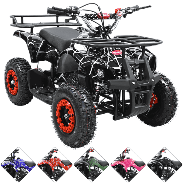 Cuatrimoto a Gasolina 49cc 2T Suspensión de Resorte Arranque Manual Freno de Disco Carga Máx 50 kg Hasta 40 km/h - Negro
