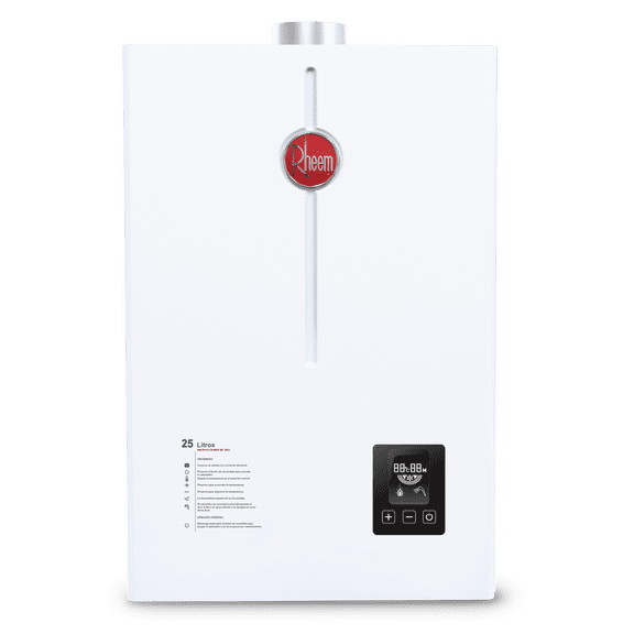 Calentador de Agua Instántaneo Rheem 25 Litros por Min Gas LP 4 Servicios blanco