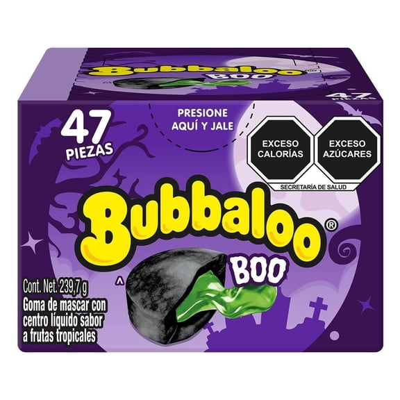 Goma de mascar Bubbaloo boo con centro líquido sabor a frutas tropicales 239.7 g