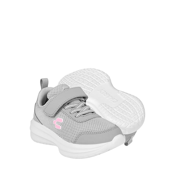 TENIS CHARLY NIÑA 1065519004 TEXTIL GRIS/ROSA 15-17.5