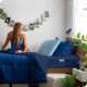 thumbnail image 2 of Sábana Ajustable de Lujo Bare Home Colección 1800 Tamaño Queen Azul oscuro, 2 of 7