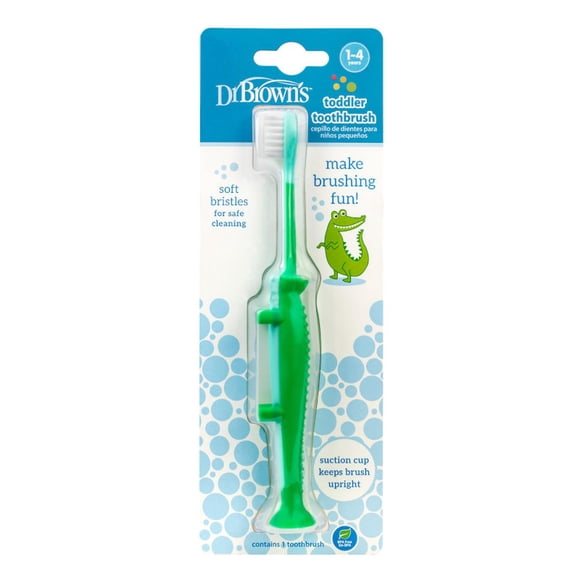 Cepillo dientes Dr Brown's para bebé cocodrilo verde