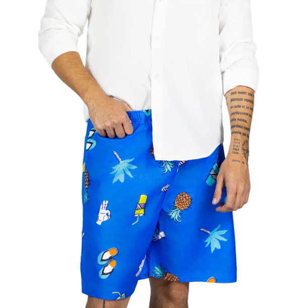Short Hombre Traje de Baño o Casual Cintura Ajustable y Bolsas