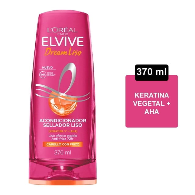 Acondicionador L'Oréal Paris Sellador de Liso, Anti frizz 72hrs 370ml