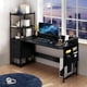 thumbnail image 1 of Escritorio con 3Cajones y Estante De 4 Niveles | Mesa Para Computadora Industrial Desk Esquinero Mueble Grande Para Oficina,Sala 120x50x110CM (Negro), 1 of 10