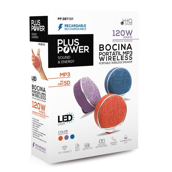 Mini Bocina Portátil Plus Power PP-SBT131 AZUL