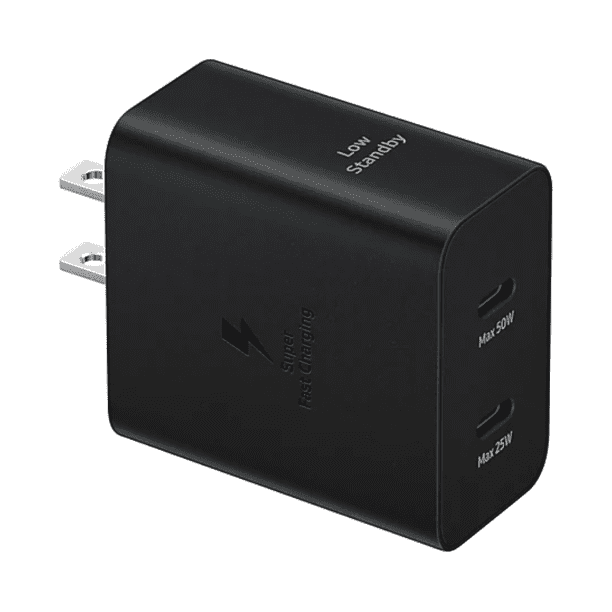 Cargador Dúo Samsung USB-C de 50W + Cable USB-C (1.8m) Negro