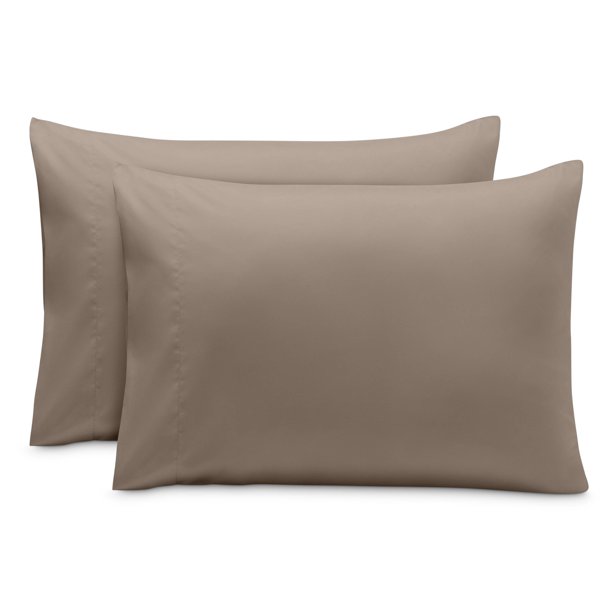 Juego de fundas de almohada Bare Home 1800 estándar gris topo 2 unidades