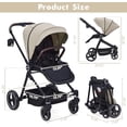 thumbnail image 2 of Foldable baby stroller: high landscape pushchair, lightweight aluminum frame, waterproof fabric, reversible backrest, adjustable footrest, peekaboo canopy, grande almacenamiento basket, cup ho..., 2 of 10