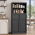 thumbnail image 4 of Yeshouse Armario independiente alto de 130 cm con puertas, dos cajones y estantes, ideal para cocina, comedor, baño, despensa y lavandería, 4 of 7