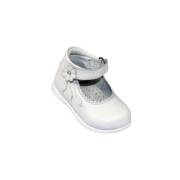 ZAPATOS NIÑA COQUETA PIEL BLANCO 950502