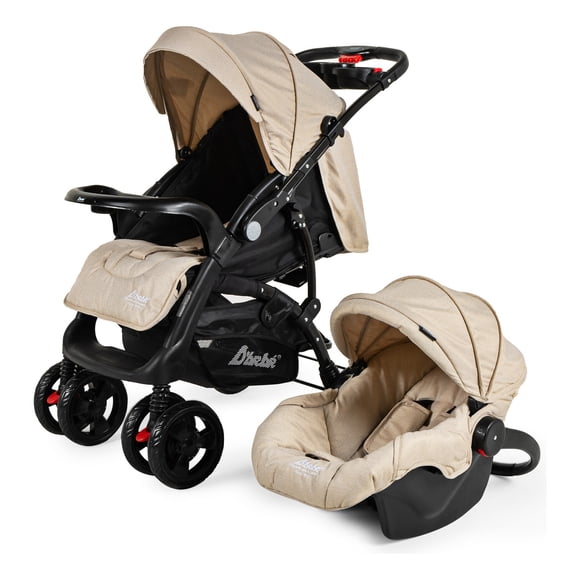 Carriola para Bebé y Autoasiento D'bebé Sistema de Viaje Elite Reversible Travel System Con Portabebé Arena