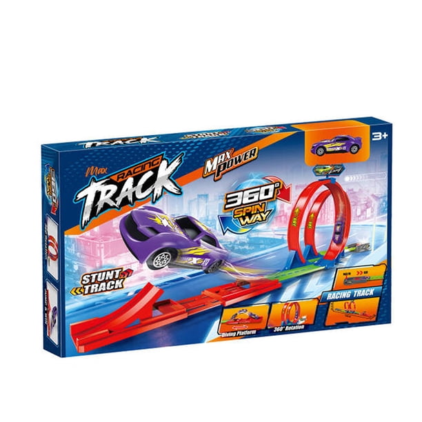 Pista de Juguete de Carros con Doble Loop 360° y Rampa de Velocidad