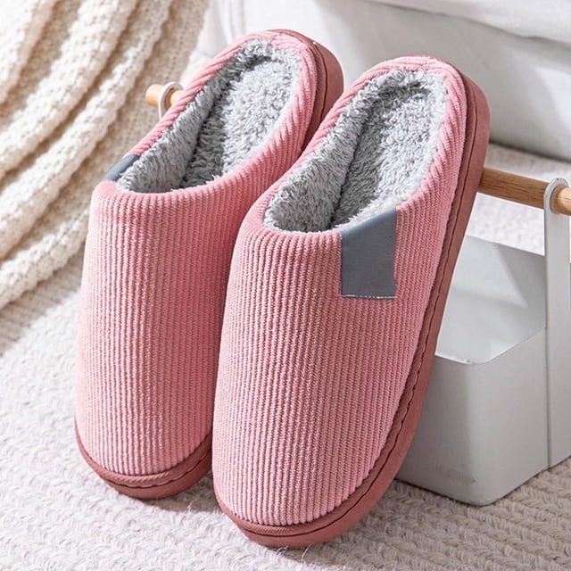 Pantuflas de algodón para uso doméstico | Zapatillas cálidas para parejas | Zapatos sin cordones para caminar, tanto para mujeres como para hombres