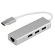 thumbnail image 2 of Hub Conector USB 3 Puertos USB 2.0 y Puerto Ethernet RJ45 FE 100 Mbps Metálico, 2 of 3
