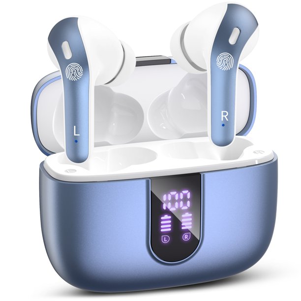 Auriculares inalámbricos Bluetooth 65h de larga duración con carcasa de cargador inalámbrico ipx7 auriculares impermeables con micrófono
