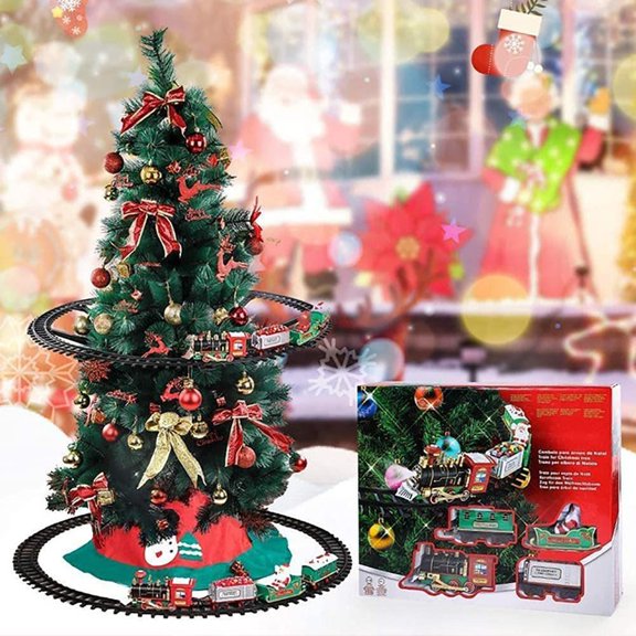 Tren De Navidad Con Sonidos Y Luces Juego De Mini Tren De Juguete De Vagón De Riel Eléctrico Para Navidad Y Decoración Del Hogar Advancent HA039298-00
