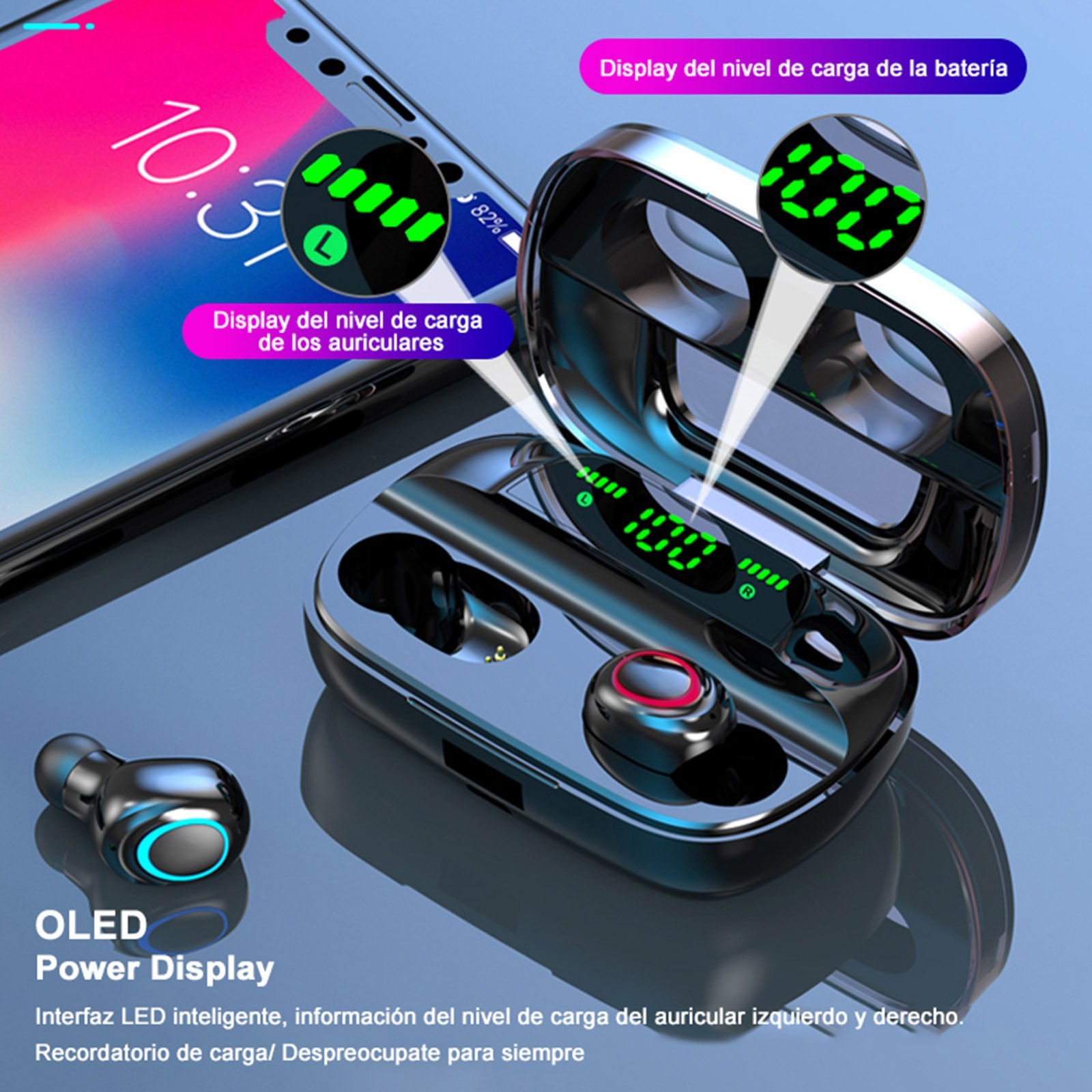 Auriculares Bluetooth, regalo elegante Tech S11 Auriculares inalámbricos Auriculares Bluetooth Estéreo HIFI Auriculares deportivos con cancelación de ruido para música para teléfonos inteligentes Auri