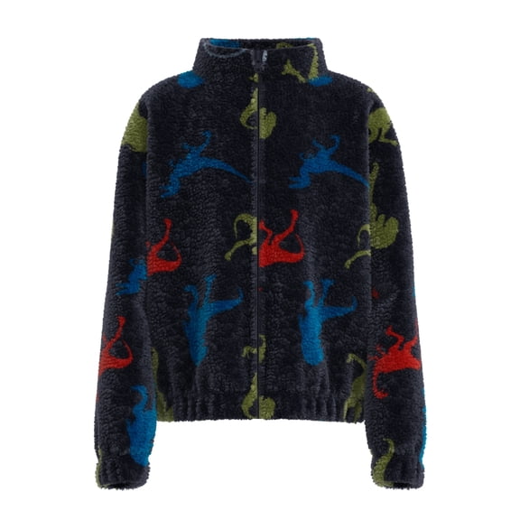 Chamarra Jurassic World para Niño, Borrego Estampado Animal Print, Acero Talla 10