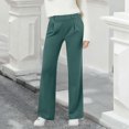thumbnail image 2 of Amzcrzy Pantalones Vestir Mujer Color Liso S-2XL - Cintura Alta Elástica, Pliegues Frontales, Sin Cremallera, Bolsillos, Para Trabajo Verde, 2 of 5