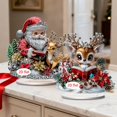 thumbnail image 4 of CaiYueKe Santa Claus Deer Ornaments 2D Flat Christmas Decor, Hanging Decorations for Holiday Tree Garland Window, Festive Santa Claus Deer Gift Set for Christmas Party Home Office Decor, 4 of 6