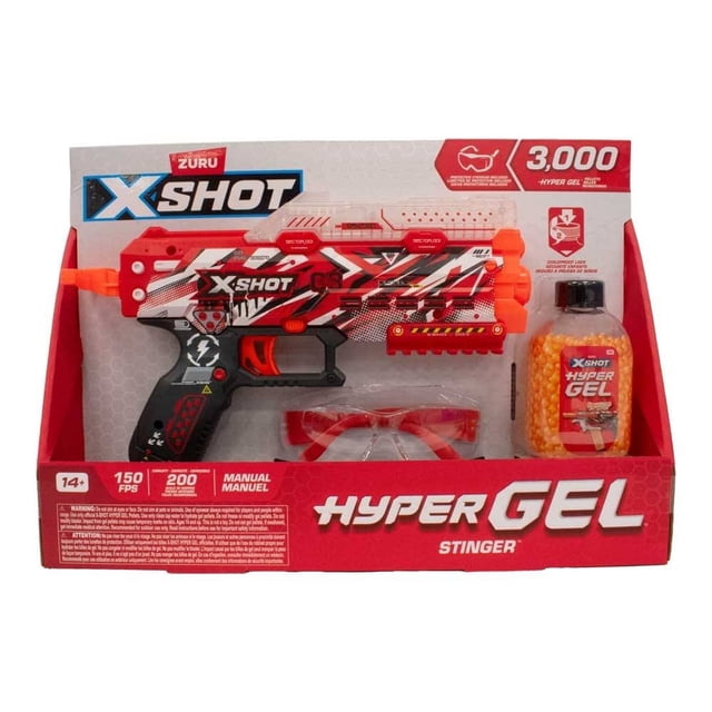Lanzador de juguete X-Shot con 3000 gránulos de hipergel y accesorios