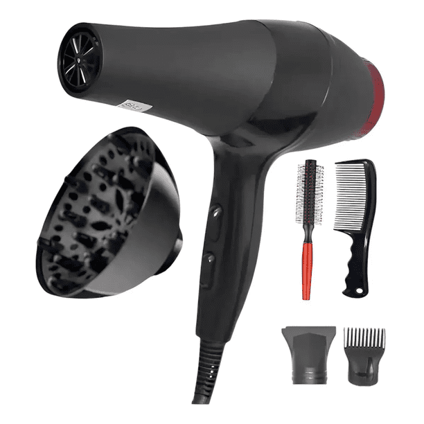 Secadora De Cabello Difusor Peinado Ondulado Pistola De Aire Xtellar Negro