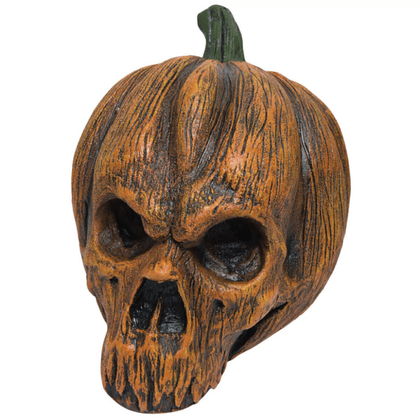 Figura Adorno Calabaza Cráneo Envejecida Decoración Halloween Terror Realista