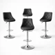 thumbnail image 1 of Sillas de Bar para Barra de Cocina con Respaldo y Reposapies de Altura Ajustable Bancos para Bar con Asiento Acolchado Diseño Elegante Set de 4 Piezas Negro, 1 of 6