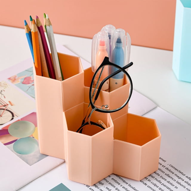 Small Multifunctional Organizer Desk Caddy Home Office Accessory Tray School Art Supply Holders Pen Pencil Brush Compartment Bathroom Countertop Storage