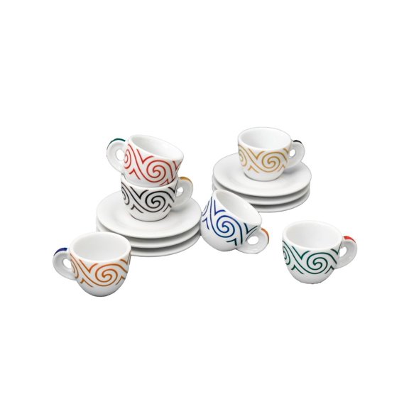 Set 6 Tazas c/plato de Italia para Espresso EVOLUTION