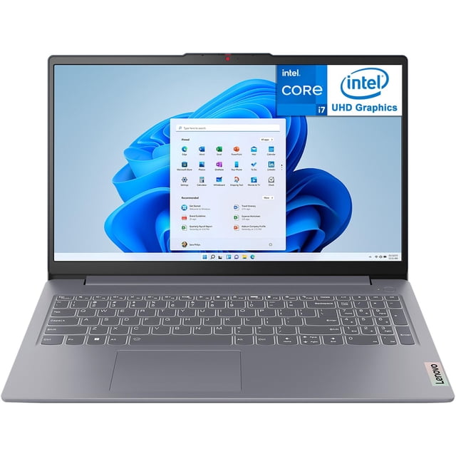 laptop lenovo ideapad intel core i7 13620h 16gb ram 512gb ssd 15.6 touchscreen windows 11 home teclado en español gris vista frontal abierta con pantalla táctil 15.6" Full HD IPS antirreflejo, teclado en español completo sin retroiluminación, chasis gris delgado, touchpad centrado y logotipo Lenovo; 16GB DDR5 y 512GB NVMe PCIe 4.0, adecuada para trabajo diario y estudio.