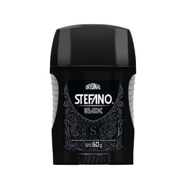 Desodorante Hombre Stefano Black Antibacterial en Barra 60 g