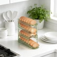 thumbnail image 4 of CaiYueKe Rolling Egg Organizer for Refrigerator Slide Type Egg Storage Container Egg Holder Rack Tray with Auto Rolling Dispenser Kitchen Countertop Fridge Organizer Plastic Egg Box Crate Carton, 4 of 7