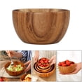 thumbnail image 3 of Ensaladera redonda de madera natural, ideal para el hogar, restaurantes, mesas, utensilios, frutas, arroz, sopas y fideos. También sirve como recipiente para alimentos. El 10x6cm, 3 of 9
