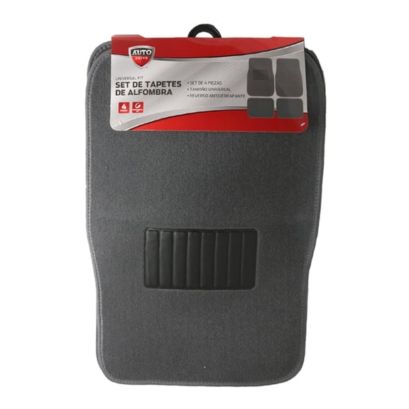 Set de tapetes Auto Drive grises de alfombra paquete con 4 pzas