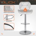 thumbnail image 4 of Set De 2 Bancos Barra Cocina Silla Regulable Diseño Acabado de la estructura Cromado Color Blanco Blick, 4 of 8