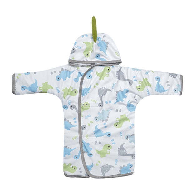 Mi Primera Batita Dinosaurios CHIQUI MUNDO Dinosaurios; bata ultrasuave para bebe; bata de baño