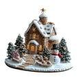 thumbnail image 3 of Estatua de casa de nieve navideña Macarena decoración de pueblo navideño accesorio de acrílico 17 x 20 cm, 3 of 8