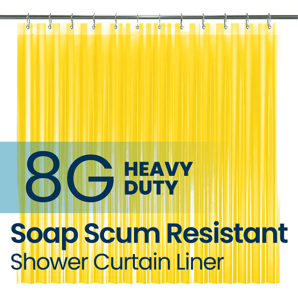 LiBa Forro para Cortina de Ducha de Baño PEVA Calibre 8, 72" de Ancho x 72" de Alto, 8 G de Oro, Impermeable, Resistente Al Moho